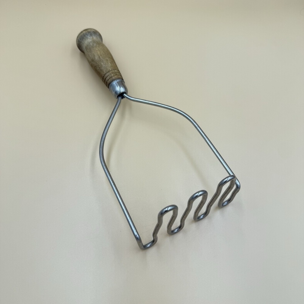Vintage Potato Masher Wooden Handle Country Kitchen Primitive Cottagecore